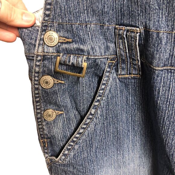 Vintage 90s No Boundaries Stretch Overalls, Straight Leg, DIY, SZ 15 juniors - Picture 6 of 12